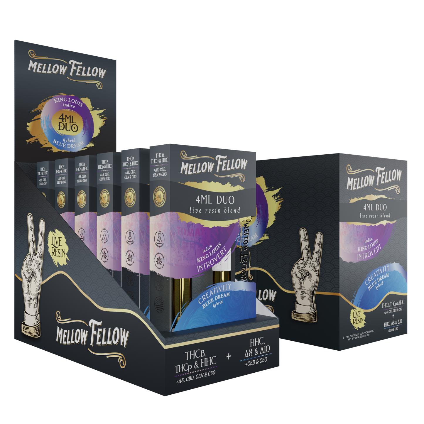 Mellow Fellow Live Resin Duo Cartridge 4g (6/pack) [DROPSHIP]