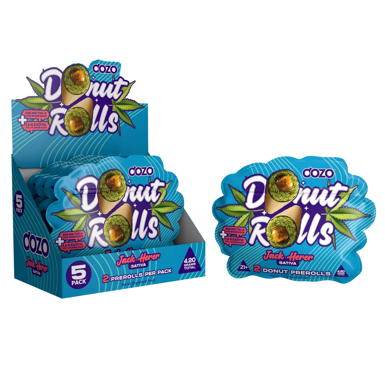 Dozo Donut Rolls THC-A Pre Roll 2.1g 2ct (SINGLE)
