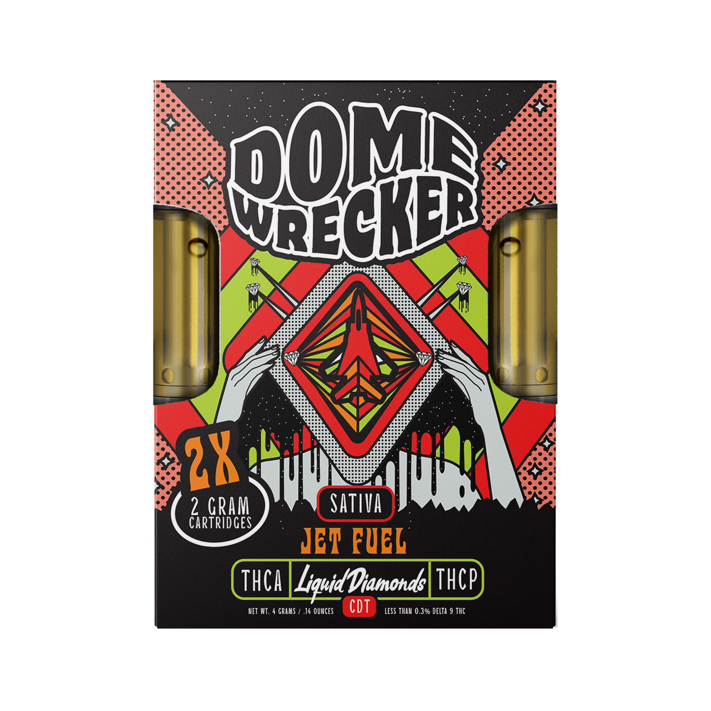Domewrecker THC-A Liquid Diamonds Cartridge 2g 2ct (5/pack) [DROPSHIP]