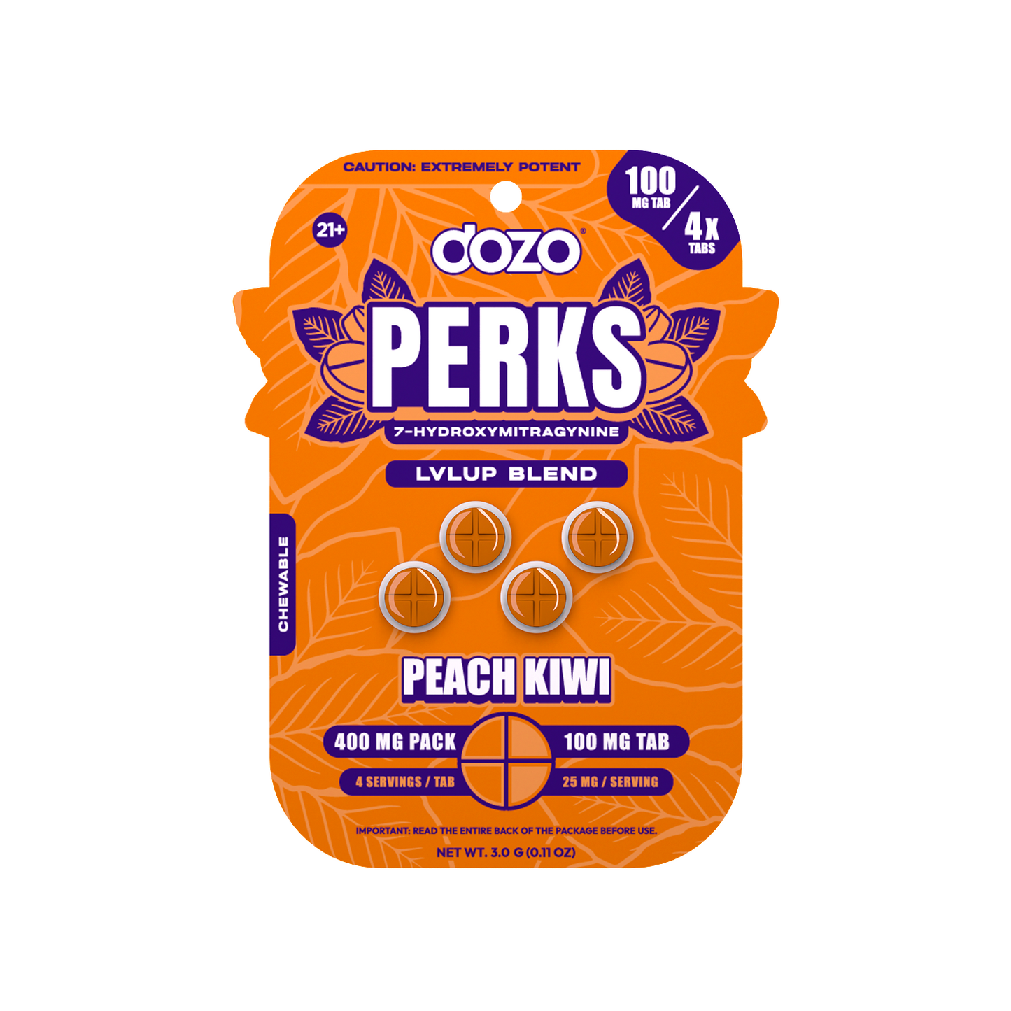 Dozo 7-Hydroxy Perks Tablet 4ct 100mg (SINGLE)