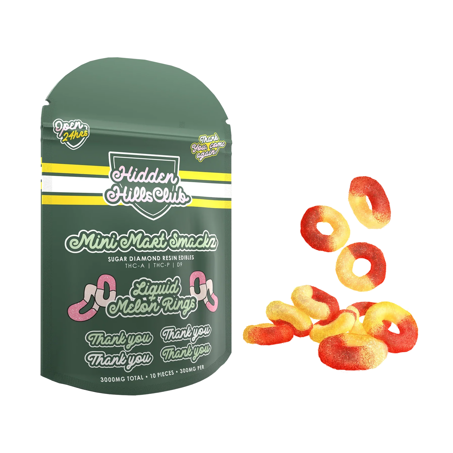 Hidden Hills Mini Mart Smackz Sugar Diamond Resin Edibles 3000mg 10ct (10/pack)