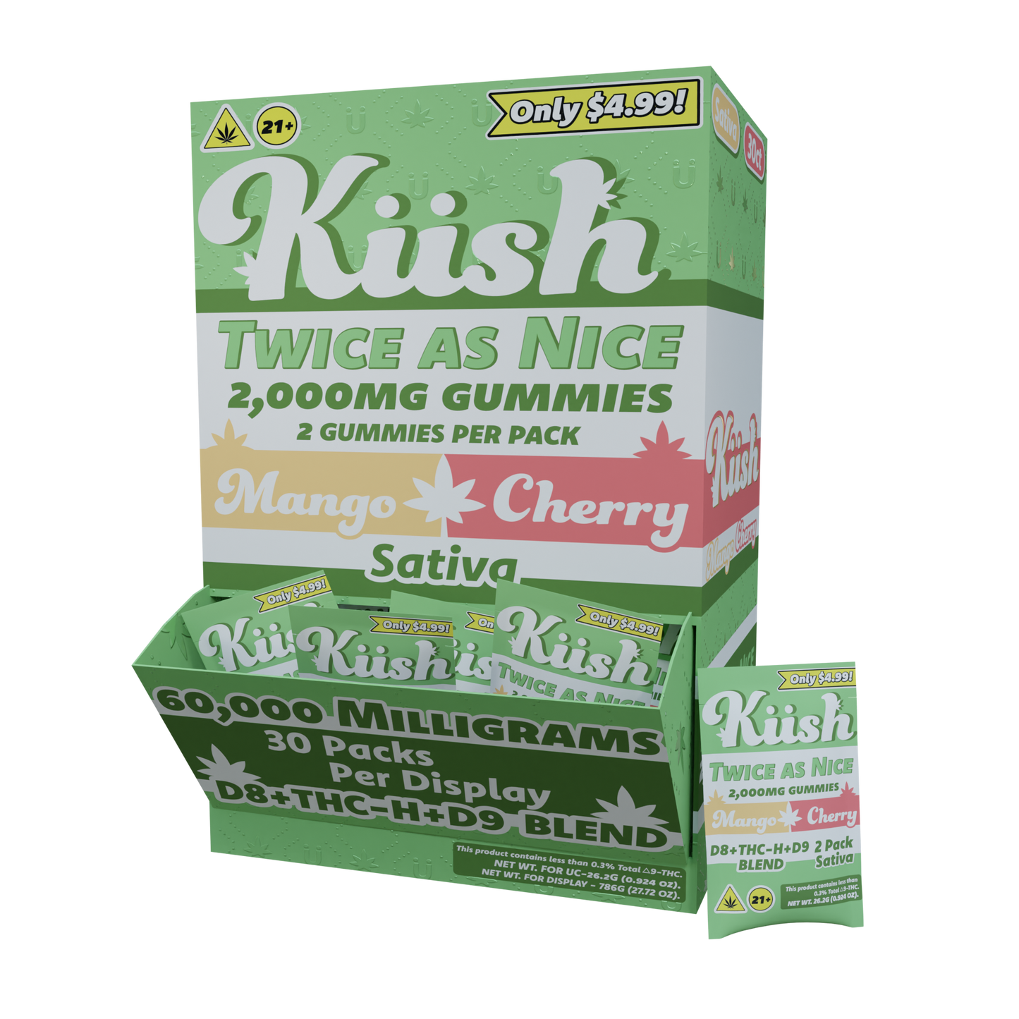 Chapo Kush Twice As Nice Gummies 2000mg 2ct (30/pack) [DROPSHIP]