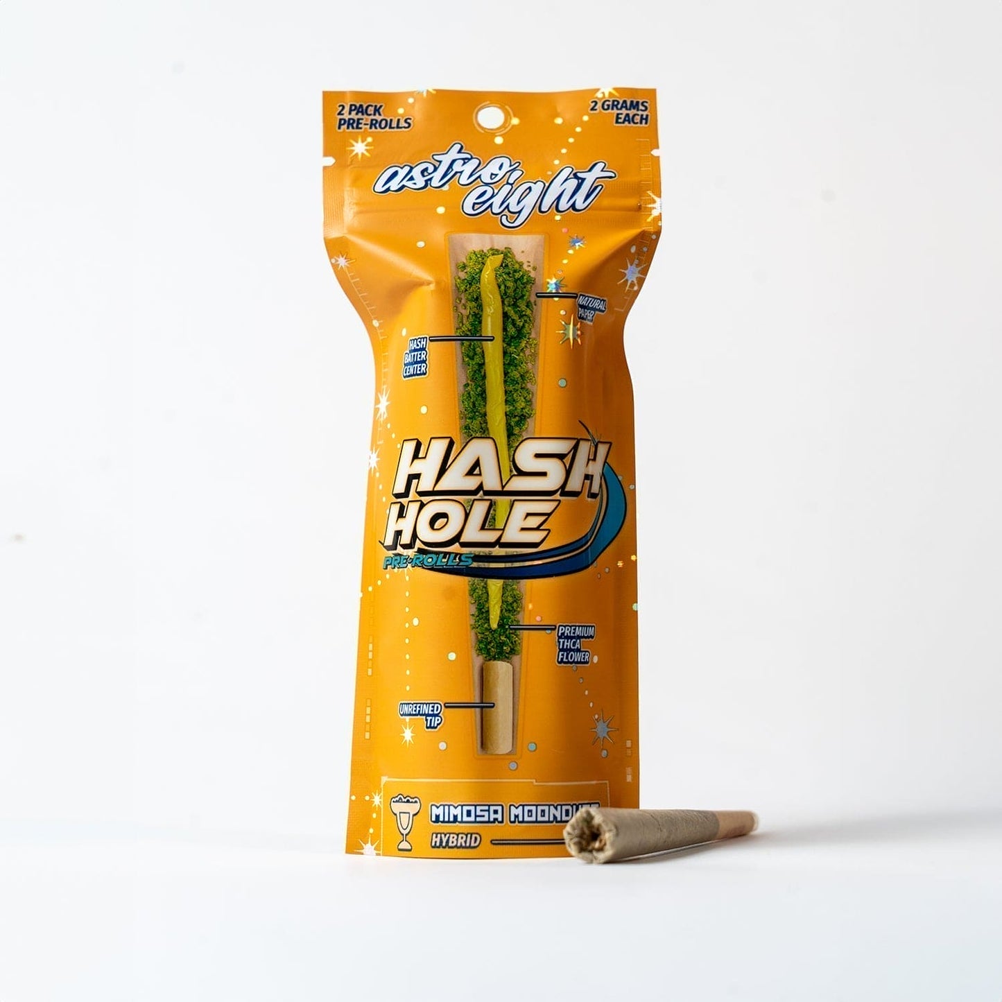 Astro Eight THC-A Hash Hole Pre Rolls 2g 2ct (10/pack)