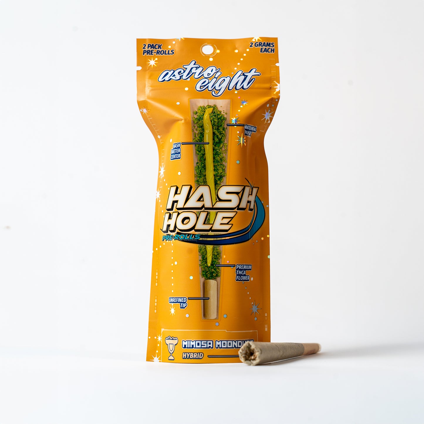 Astro Eight THC-A Hash Hole Pre Roll 2g 2ct (SINGLE)
