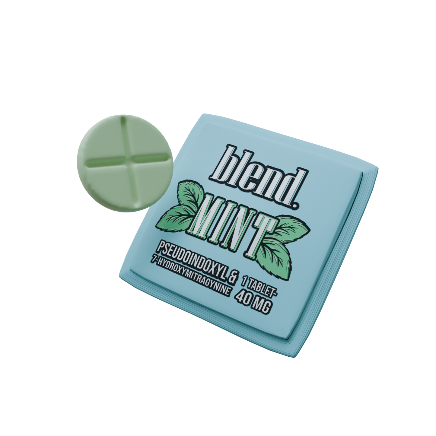 Blend. Pseudoindoxyl & 7-Hydroxymitragynine Chewable Tablets 40mg 1ct (25/pack) [DROPSHIP]