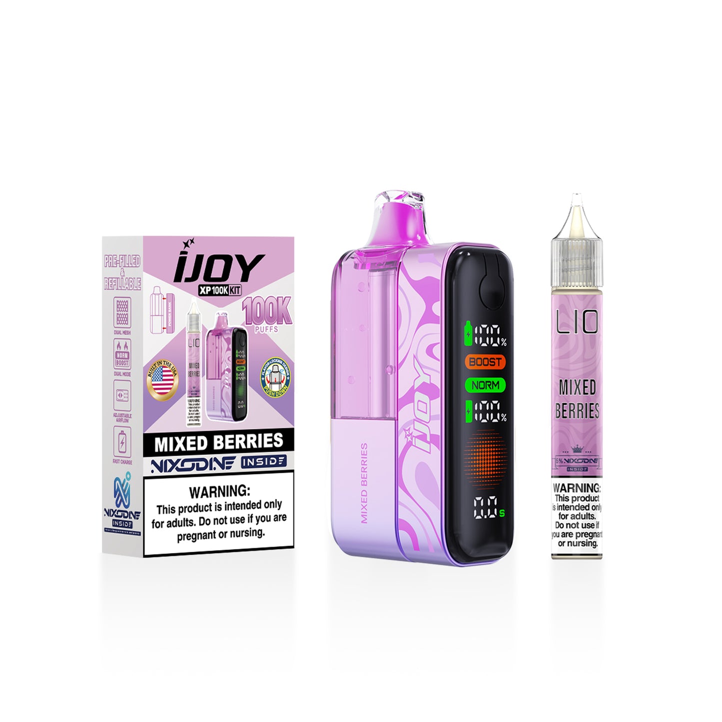 iJoy XP100K Nixodine Disposable Kit 18mL + 15mL Bottle (5/pack) [TX Compliant]