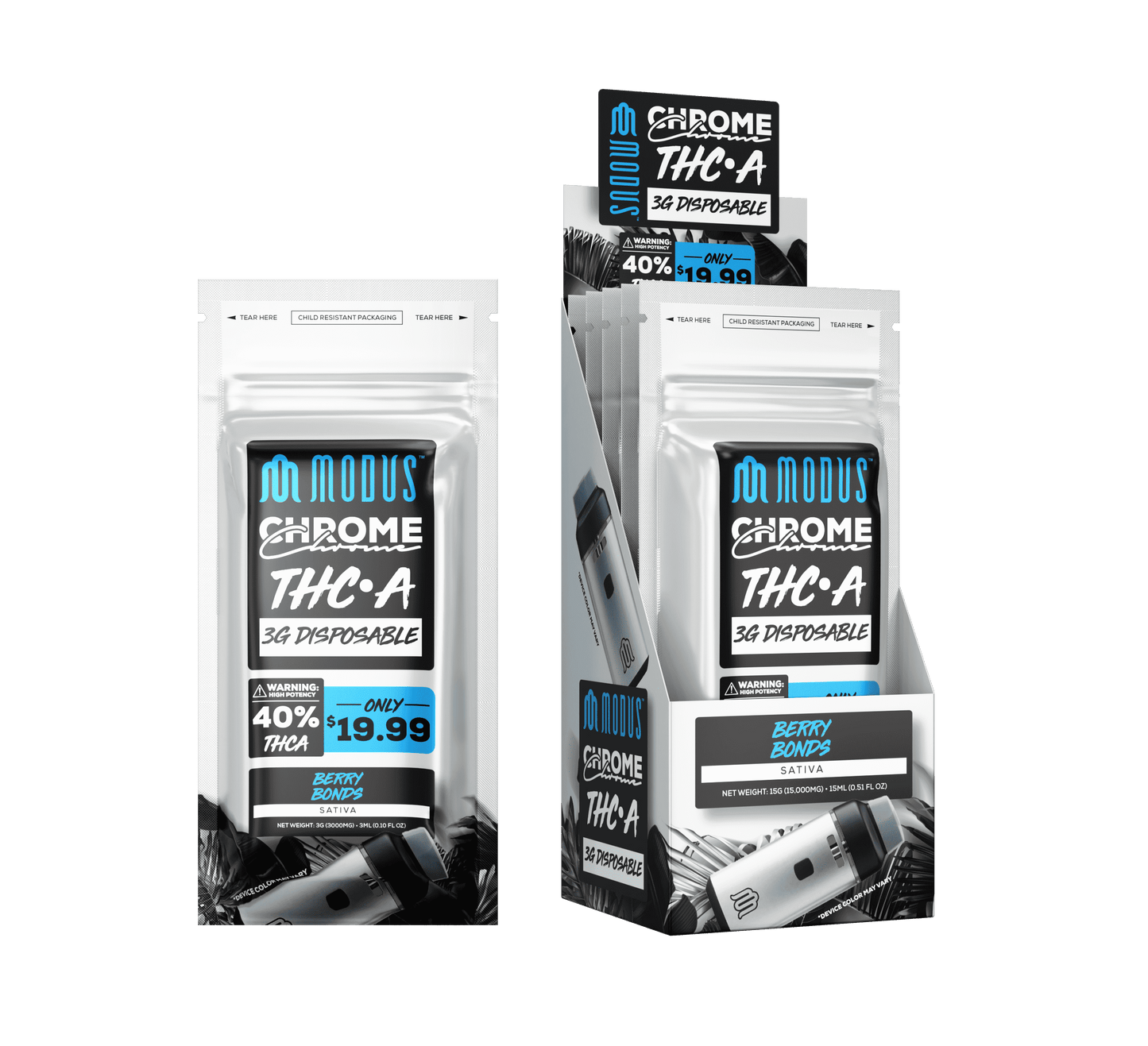 Modus Chrome THC-A Disposable 3g (SINGLE) [DROPSHIP]
