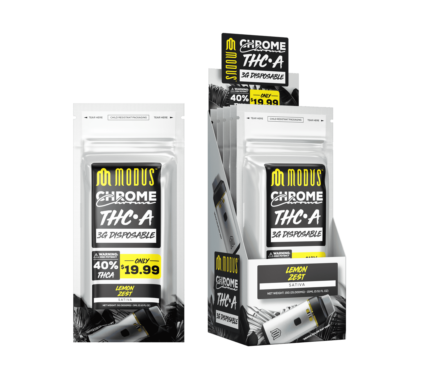Modus Chrome THC-A Disposable 3g (SINGLE) [DROPSHIP]