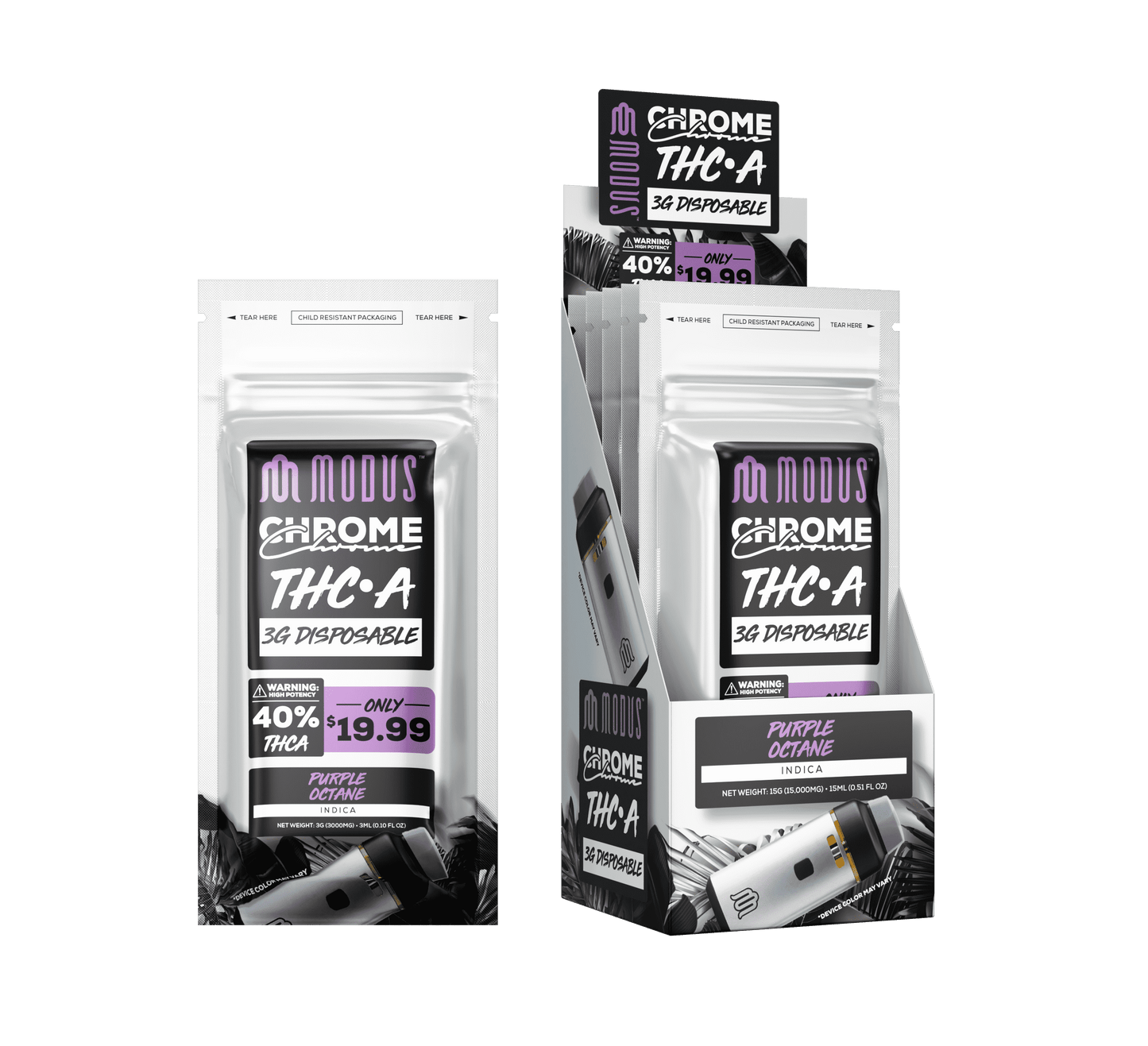 Modus Chrome THC-A Disposable 3g (SINGLE) [DROPSHIP]