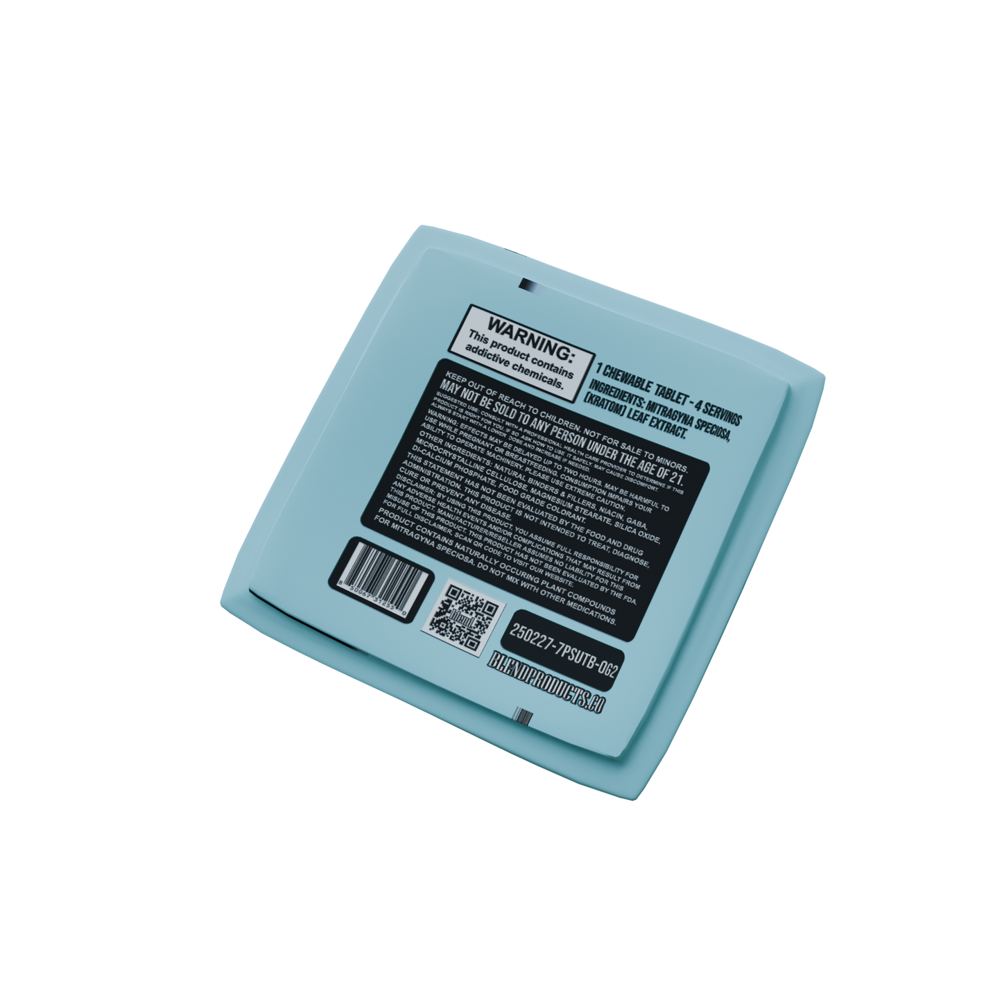 Blend. Pseudoindoxyl & 7-Hydroxymitragynine Chewable Tablets 40mg 1ct (25/pack) [DROPSHIP]