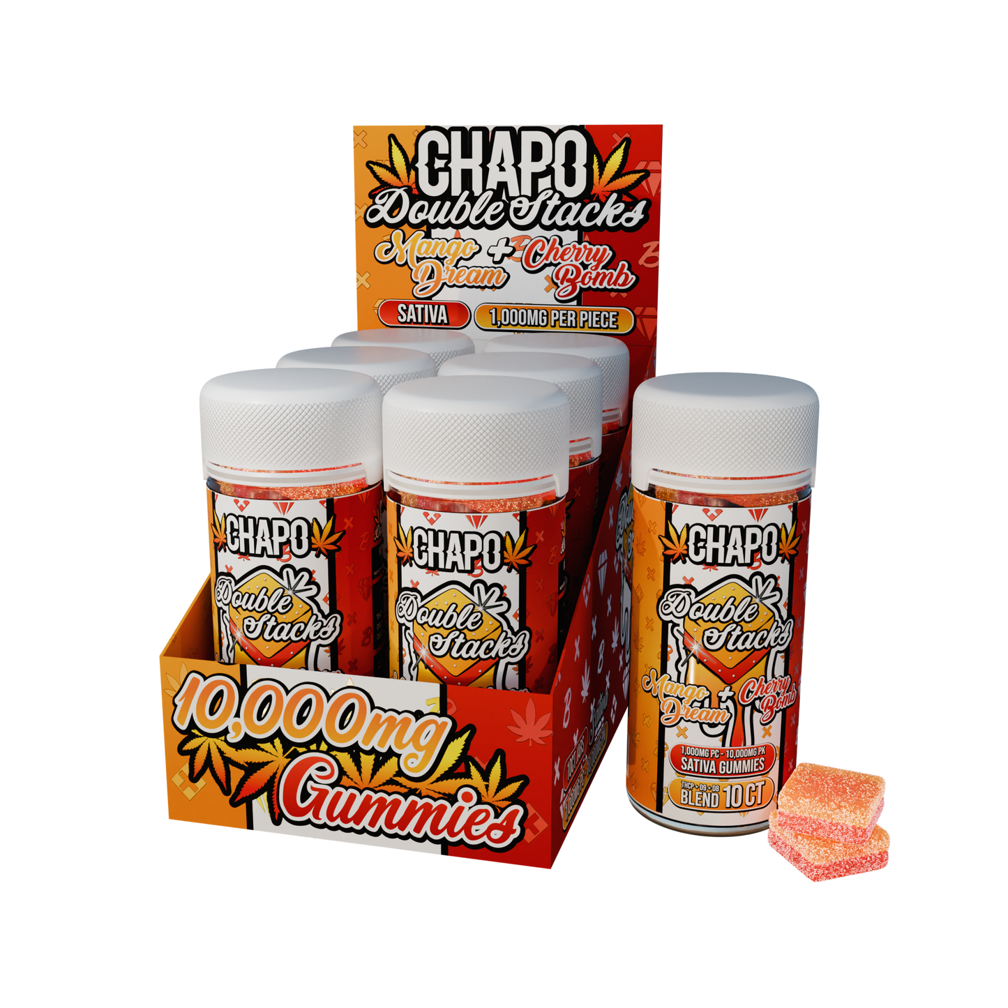Chapo Blanco Double Stacks THC-P Gummies 10,000mg 10ct (6/Pack) [DROPSHIP]