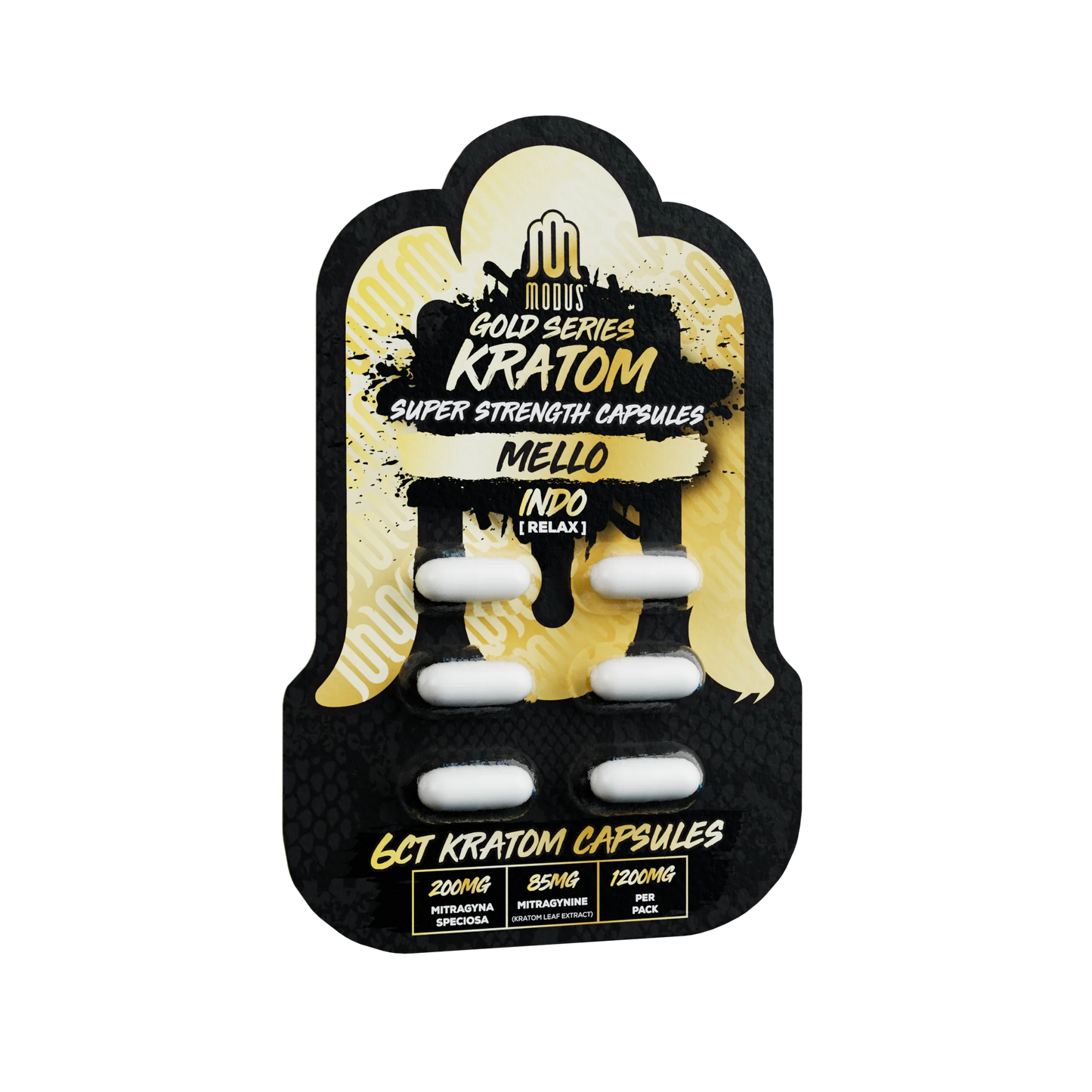 Modus Gold Series Kratom Capsules 6ct 200mg (SINGLE) [DROPSHIP]