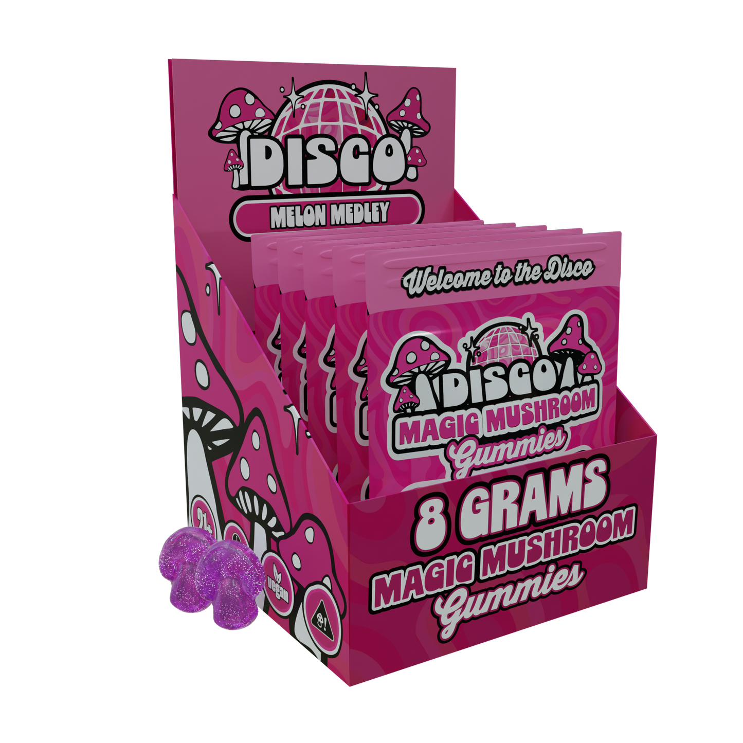 Disco By Chapo Extrax Magic Mushroom Gummies 8g 8ct (6/Pack) [DROPSHIP]