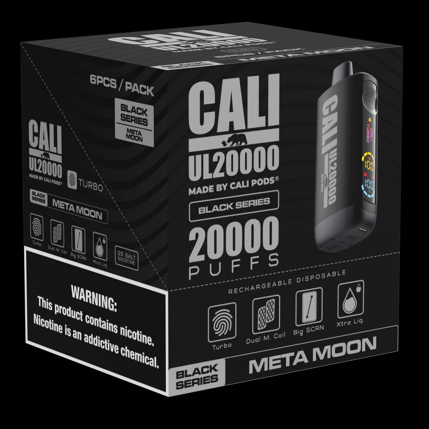 Cali UL20000 Black Series Disposable 20mL (6/pack) [DROPSHIP]