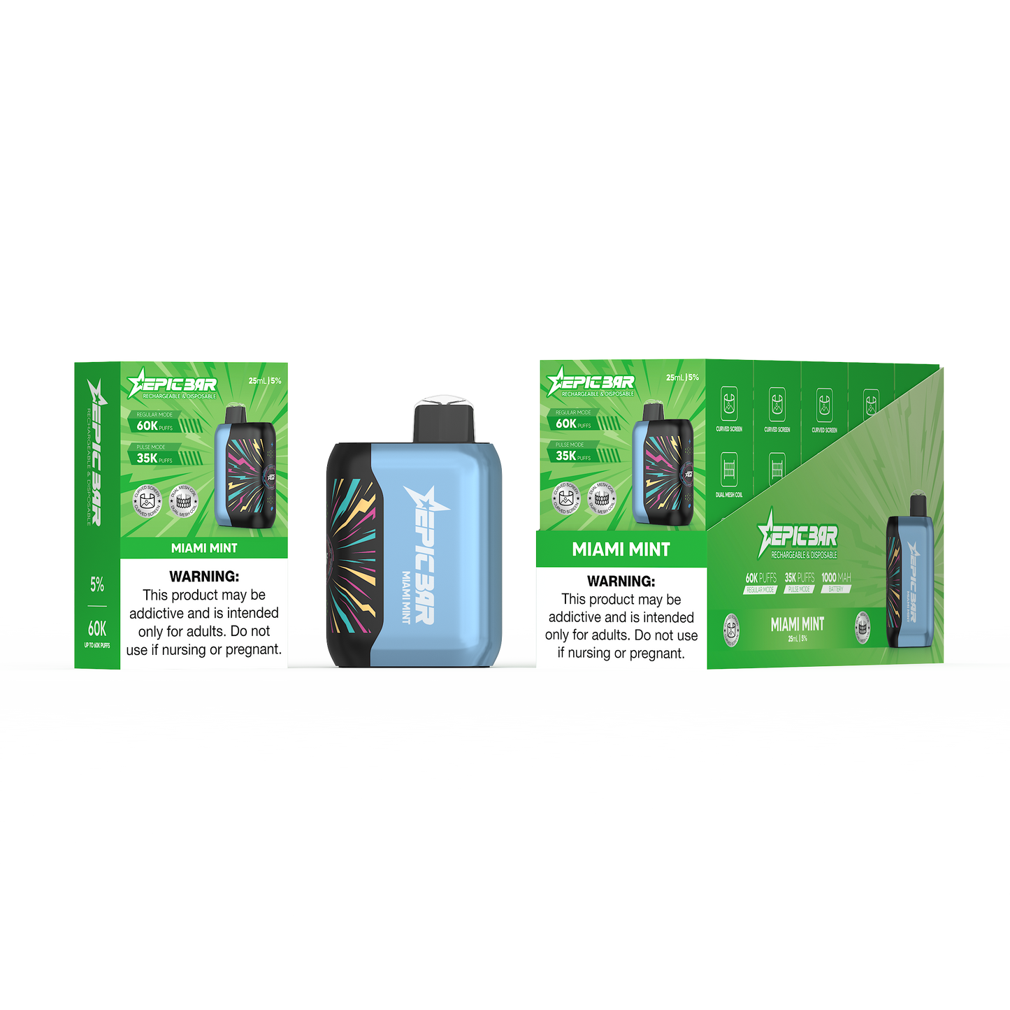 Epic Bar 60K Metatine Disposable 25mL 50mg (5/pack) [DROPSHIP]