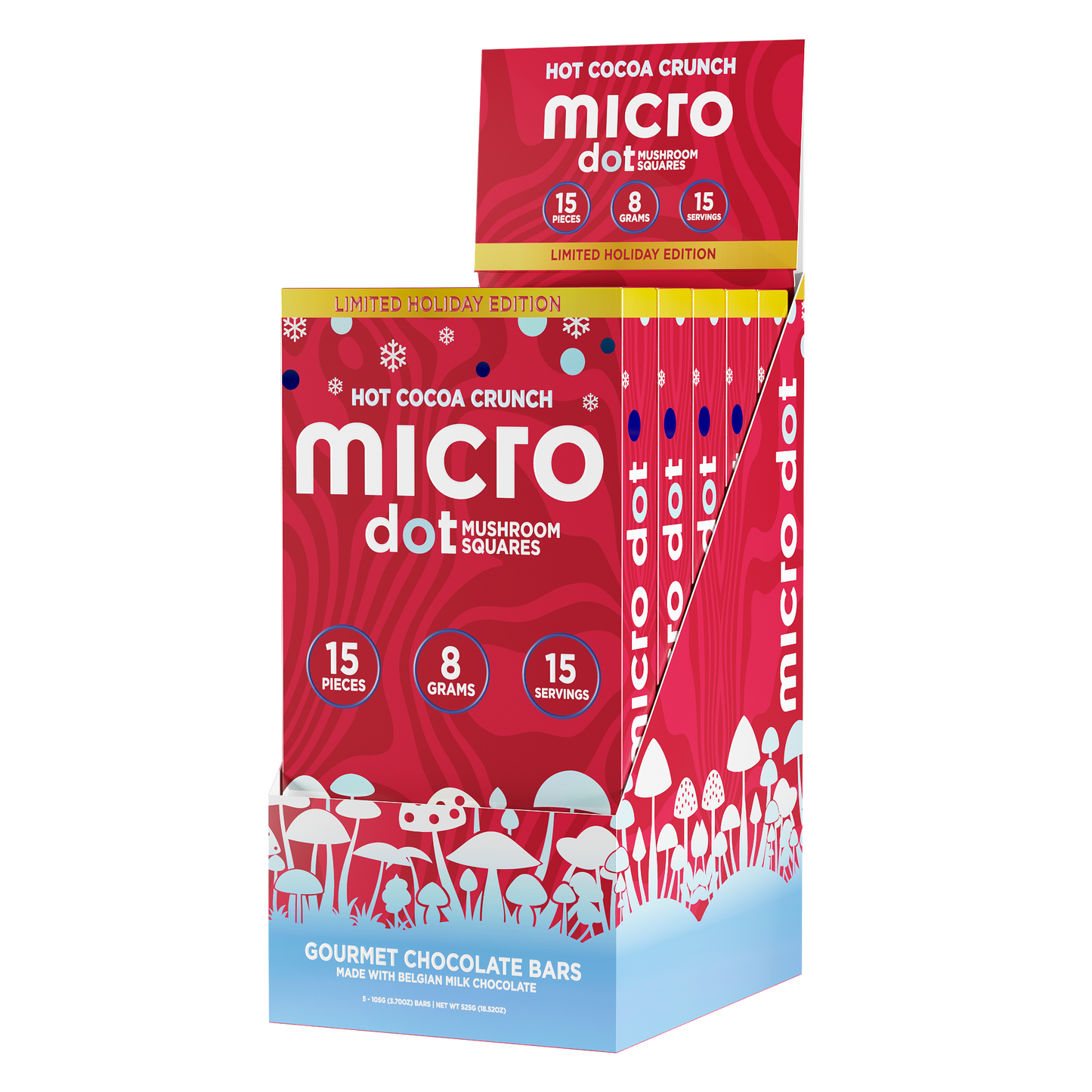 Micro Dot Mushroom Chocolate Bar 8g (5/Pack) [DROPSHIP]