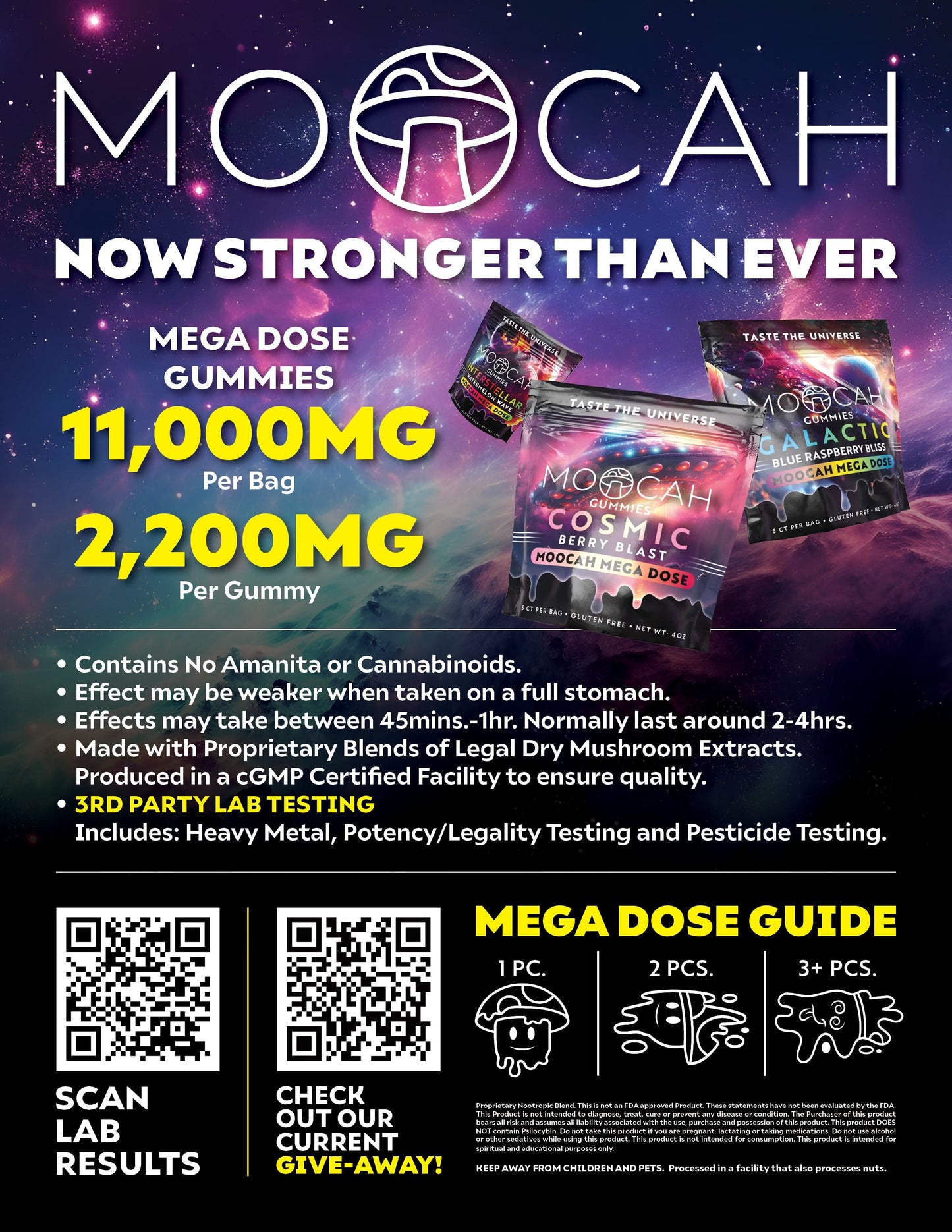 Moocah Mushroom Gummies 5ct 11000mg (12/Pack) [DROPSHIP]