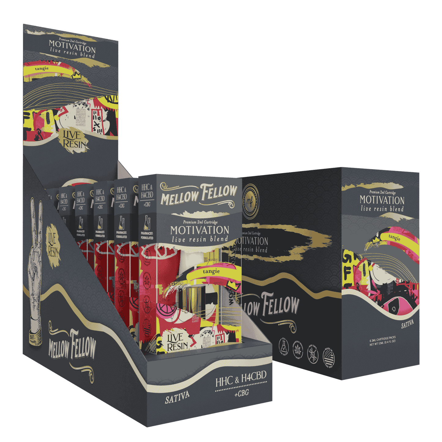 Mellow Fellow Live Resin Cartridge 2g (6/pack) [DROPSHIP]