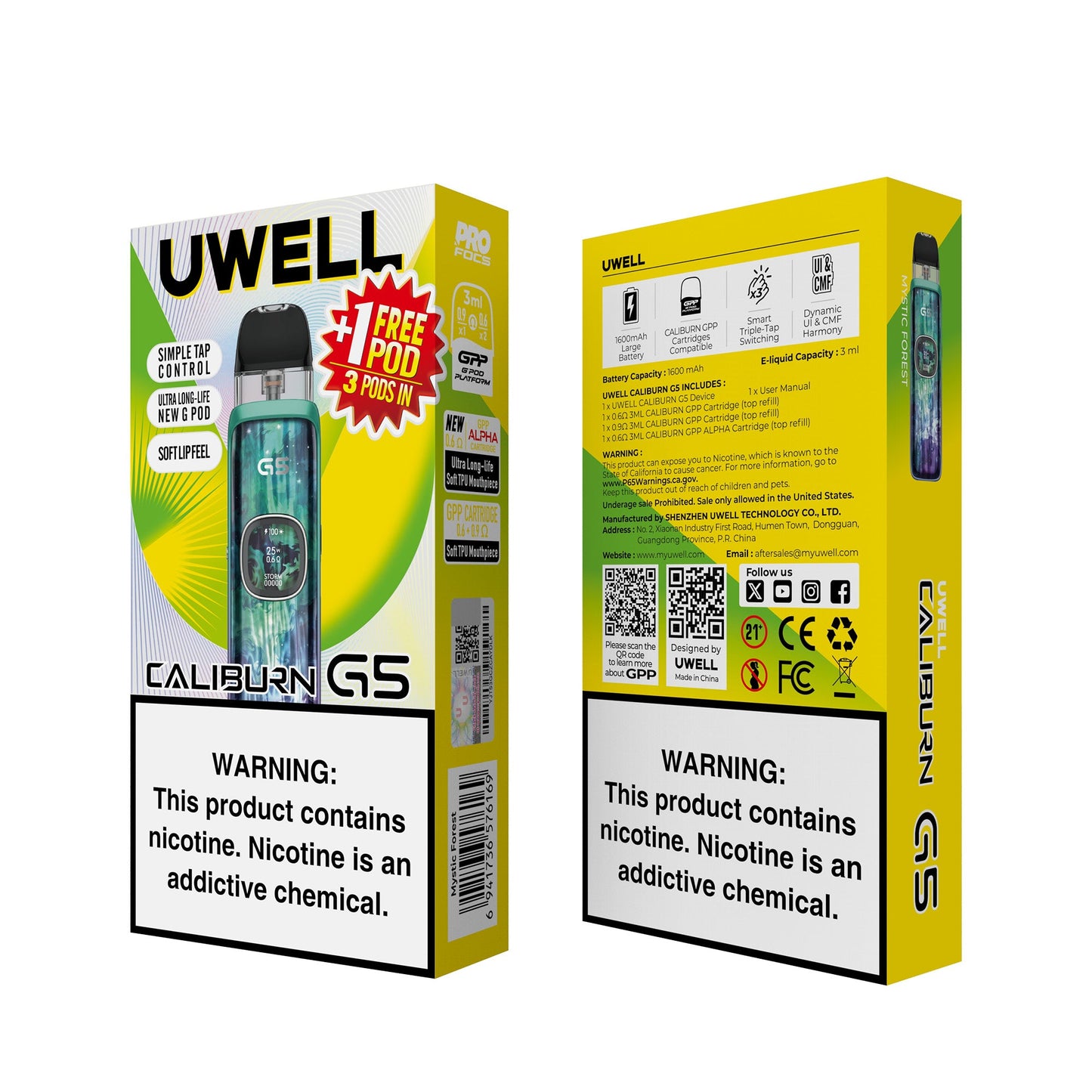 Uwell Caliburn G5 35W Pod System Kit 1600mAh