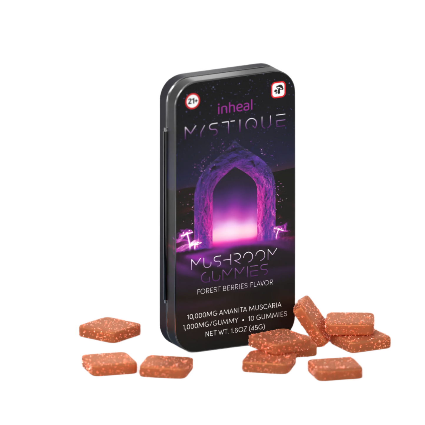 Inheal Mystique Amanita Mushroom Gummies 10ct 10000mg (5/Pack) [DROPSHIP]