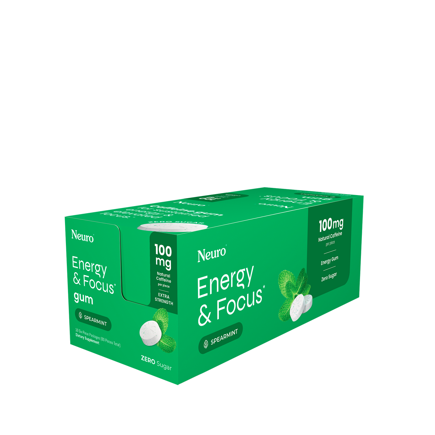 Neuro Energy And Focus Gum Extra Strength 6ct (10/pack)