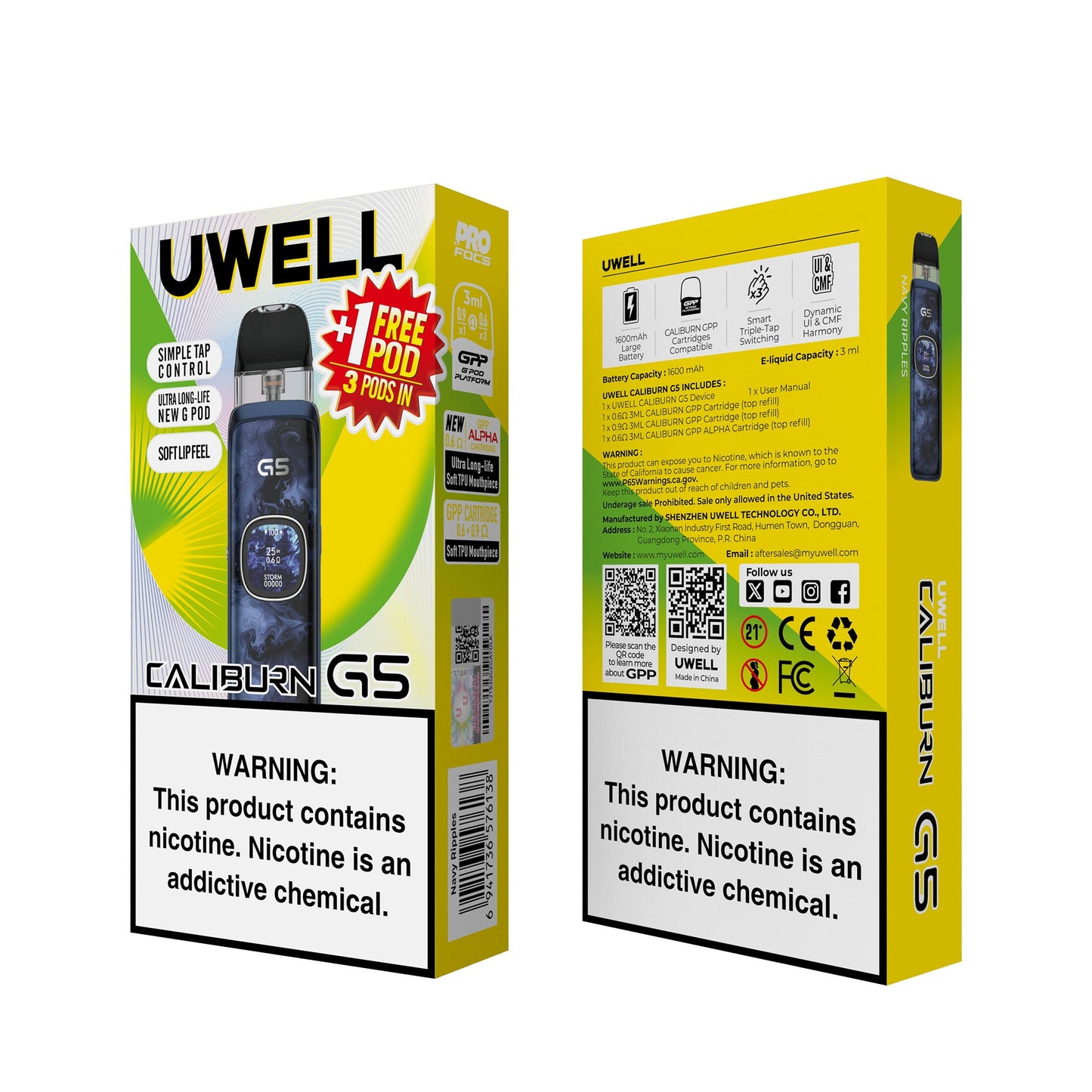 Uwell Caliburn G5 35W Pod System Kit 1600mAh