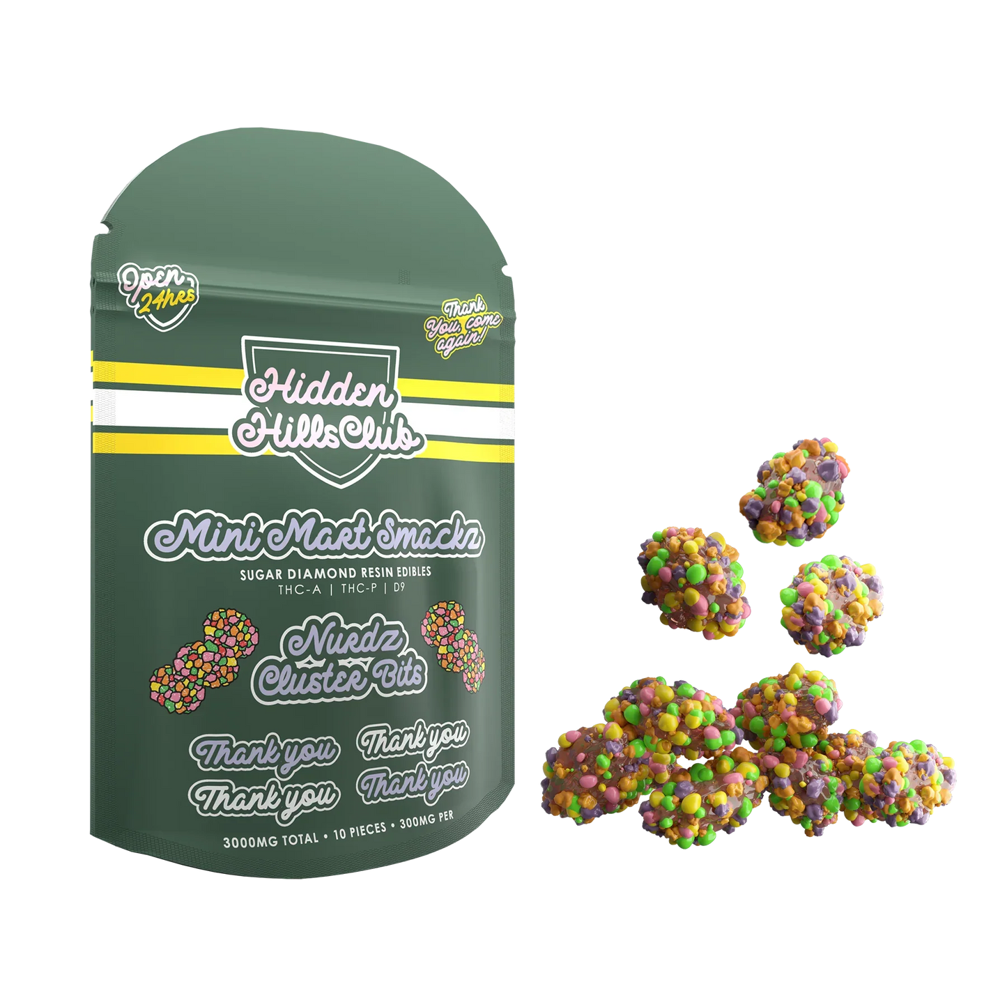 Hidden Hills Mini Mart Smackz Sugar Diamond Resin Edibles 3000mg 10ct (10/pack)