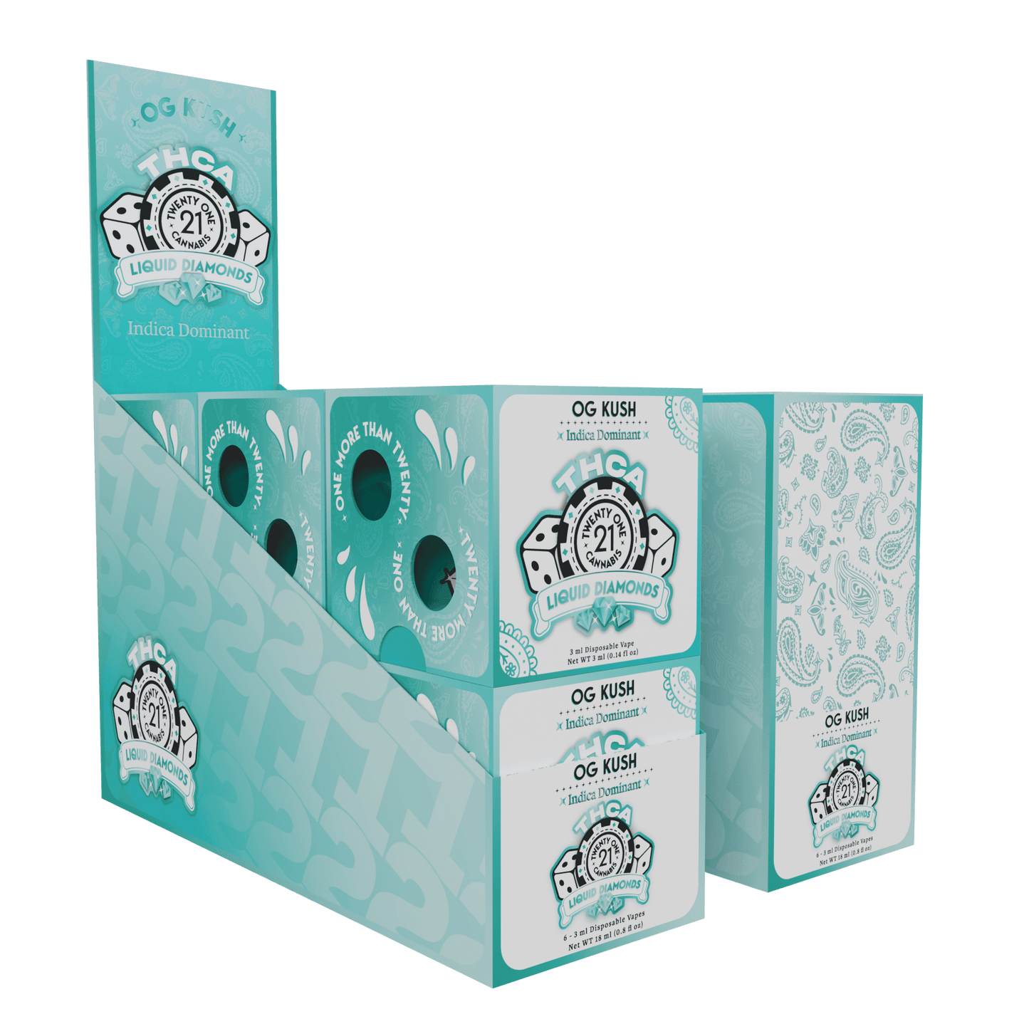 Twenty One THC-A Disposable 3g (6/Pack) [DROPSHIP]