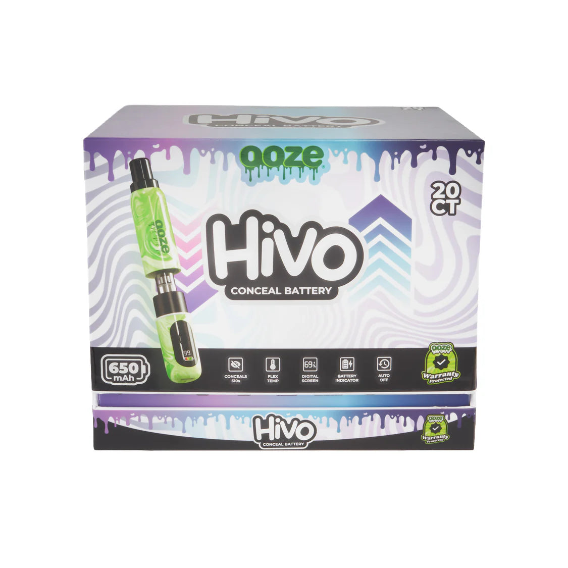 Ooze Hivo Battery Display (20/pack) - Assorted Colors