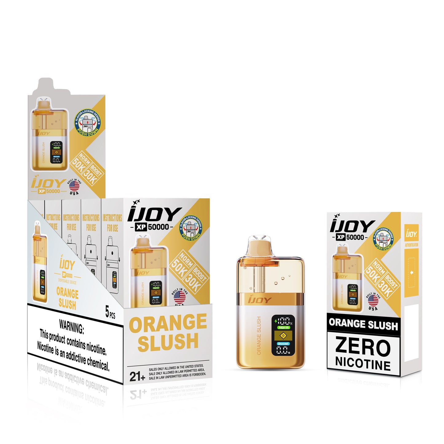 iJoy XP50K Zero Nicotine Disposable 20mL (5/pack) [Built in USA]