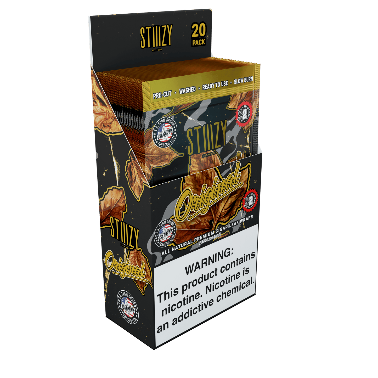 STIIIZY Premium All Natural Leaf Wraps 2ct (20/Pack)