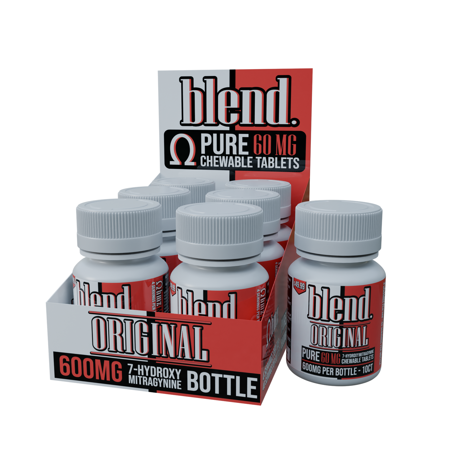 Blend. Pure 7-Hydroxy Chewable Tablets 60mg 10ct (6/pack) [DROPSHIP]