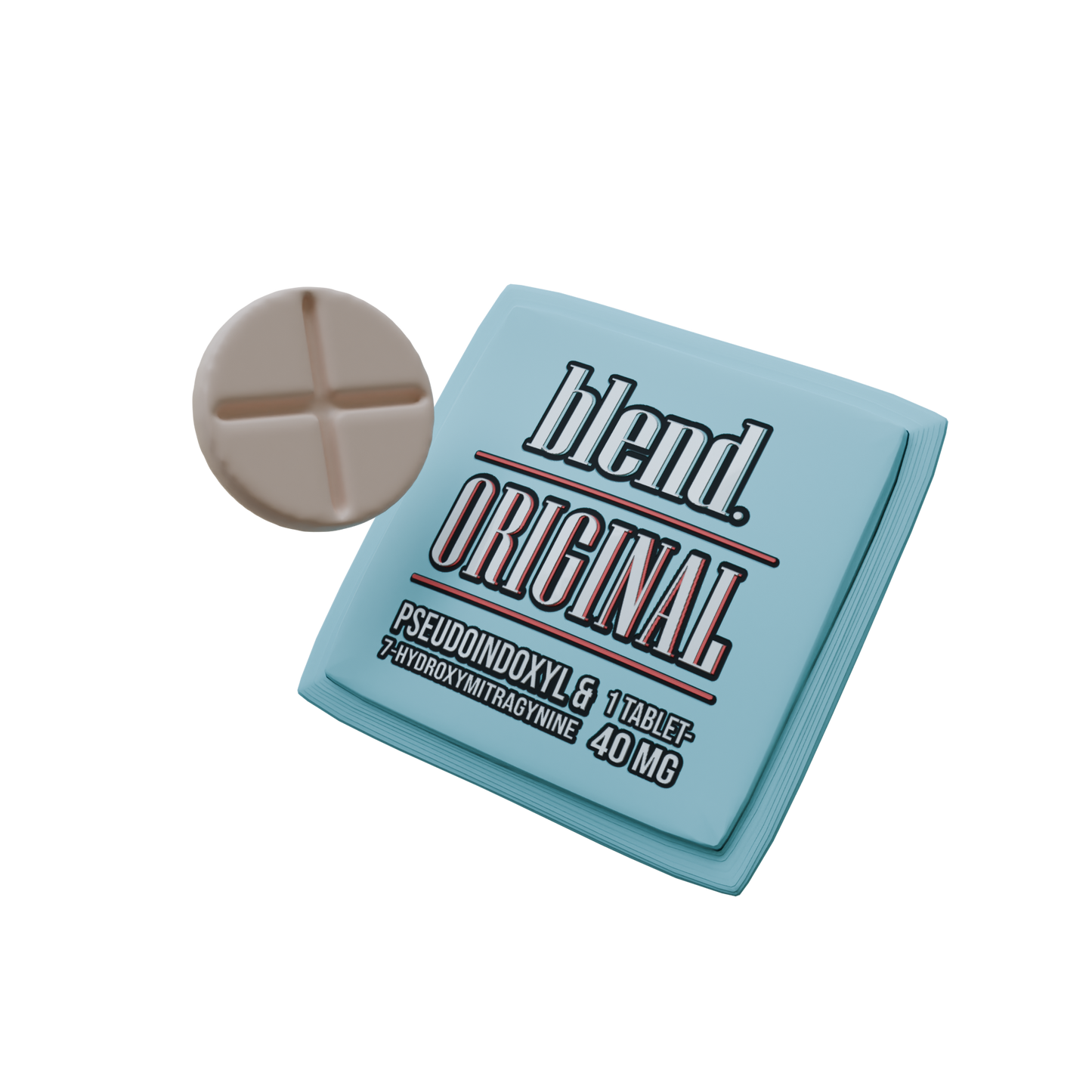 Blend. Pseudoindoxyl & 7-Hydroxymitragynine Chewable Tablets 40mg 1ct (25/pack) [DROPSHIP]