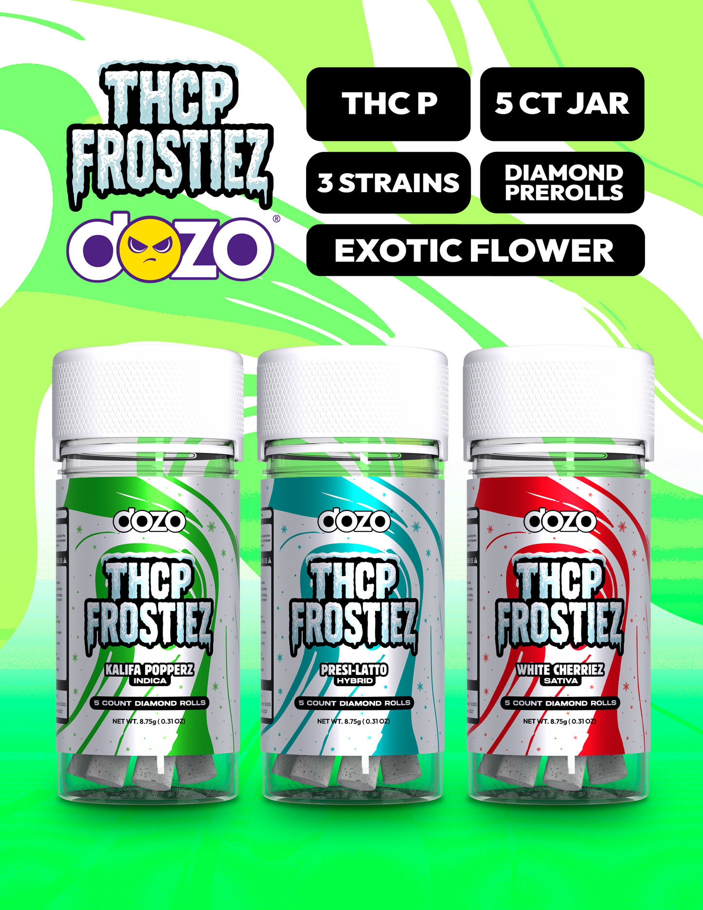 Dozo THC-P Frostiez Pre Roll 5ct 1.75g (SINGLE)