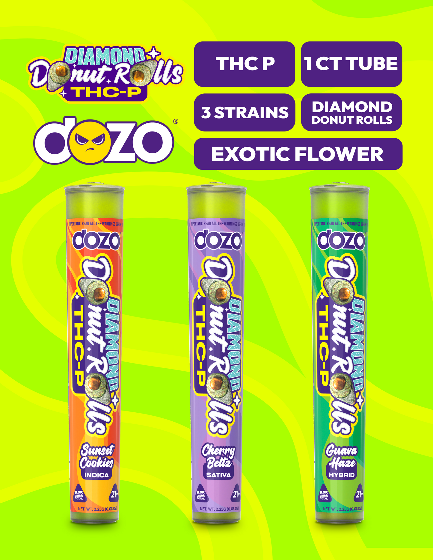 Dozo Diamond Donut THC-P Pre Roll 2.25g (20/pack)