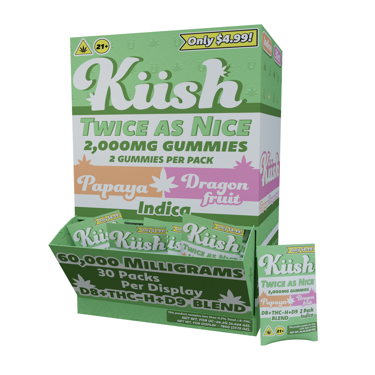 Chapo Kush Twice As Nice Gummies 2000mg 2ct (30/pack) [DROPSHIP]