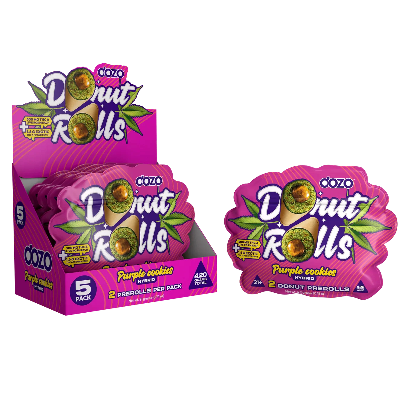 Dozo Donut Rolls THC-A Pre Roll 2.1g 2ct (SINGLE)