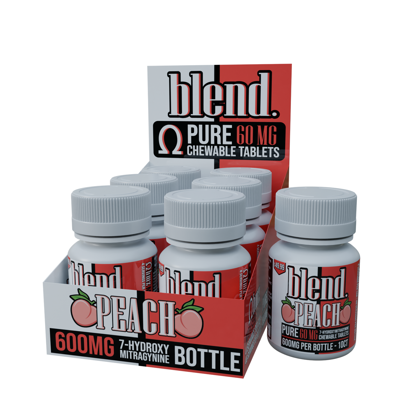Blend. Pure 7-Hydroxy Chewable Tablets 60mg 10ct (6/pack) [DROPSHIP]