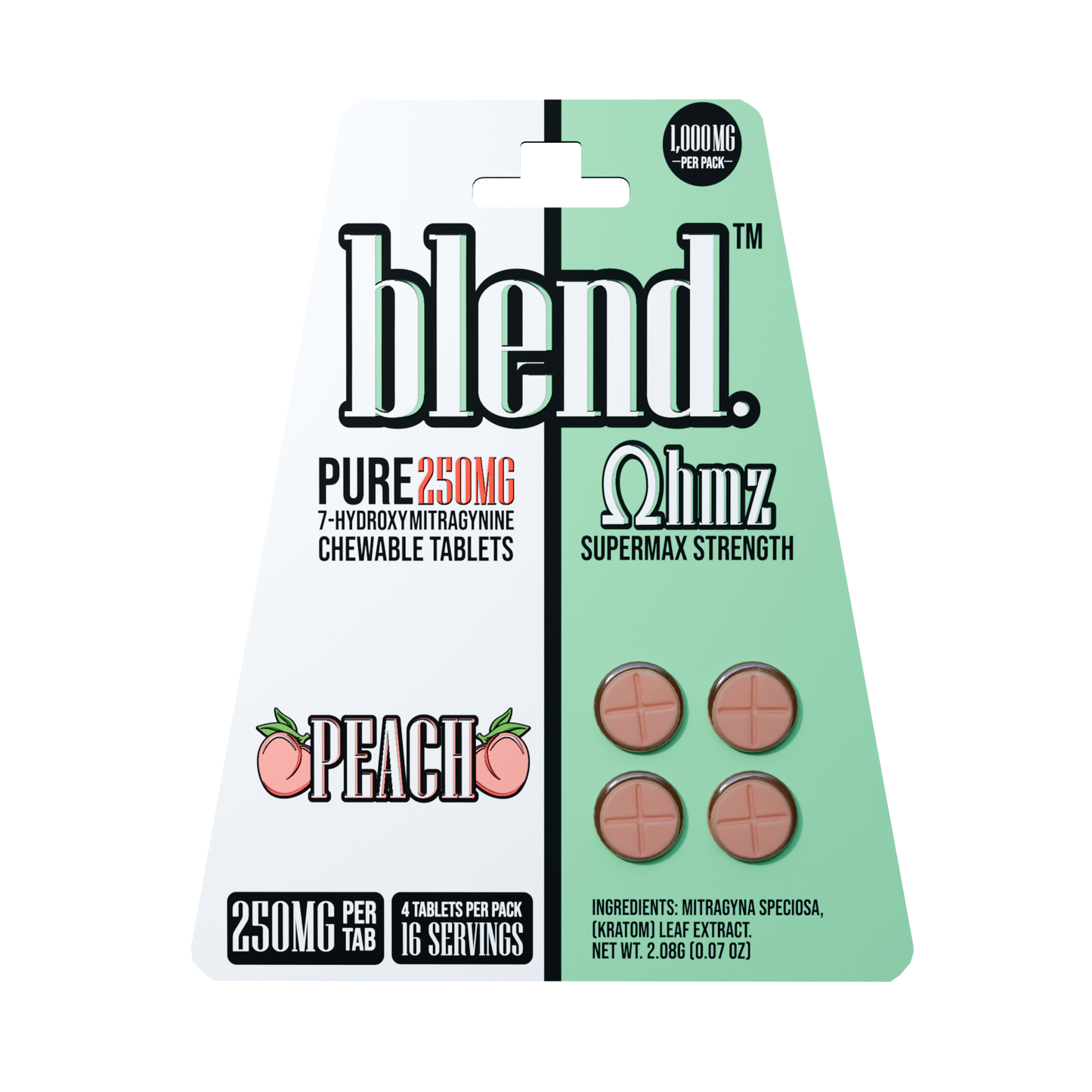 Blend. Pure 7-Hydroxy Chewable Tablets 250mg 4ct (5/pack) [DROPSHIP]