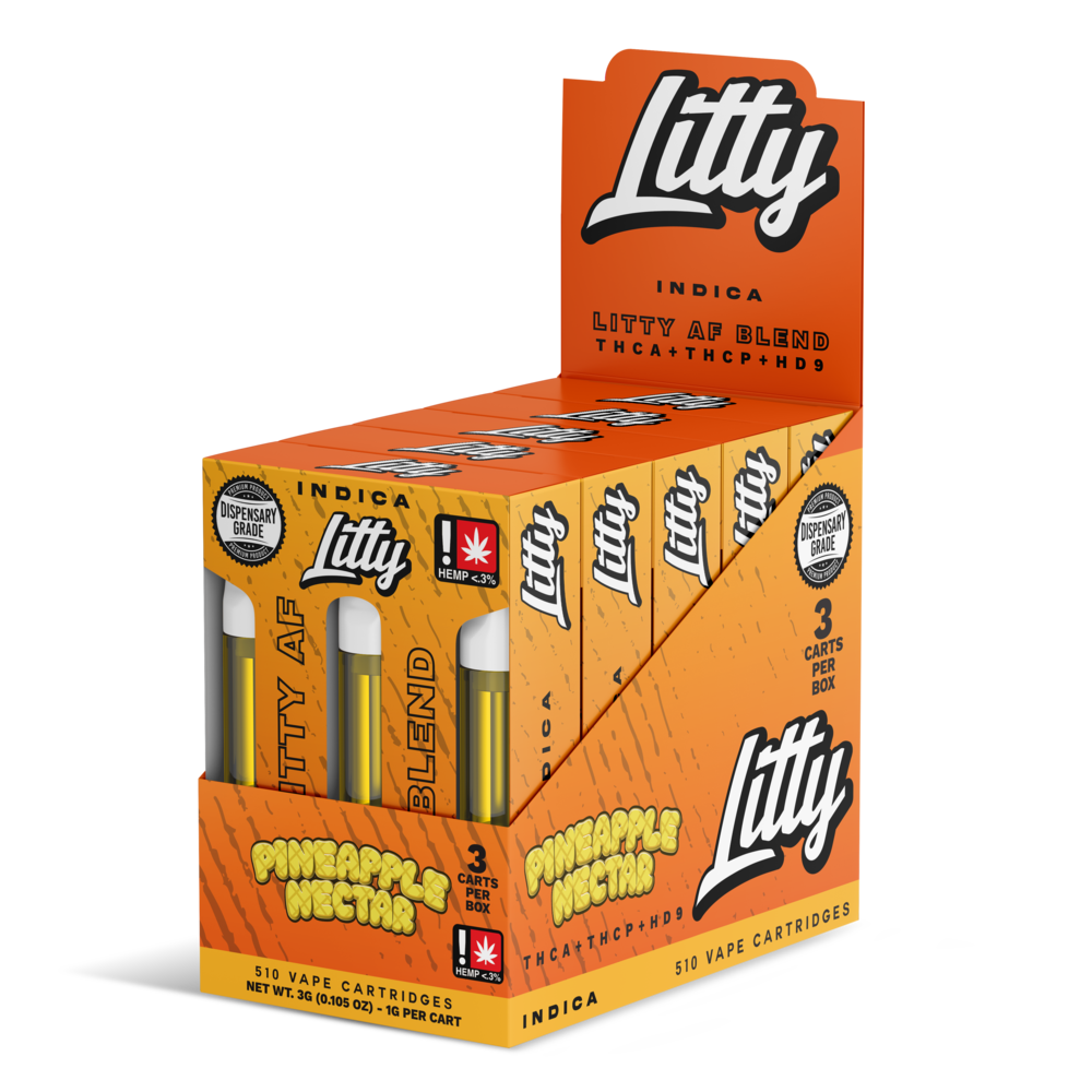 Litty AF Blend THC-A Cartridge 1g 3ct (5/Pack) [DROPSHIP]