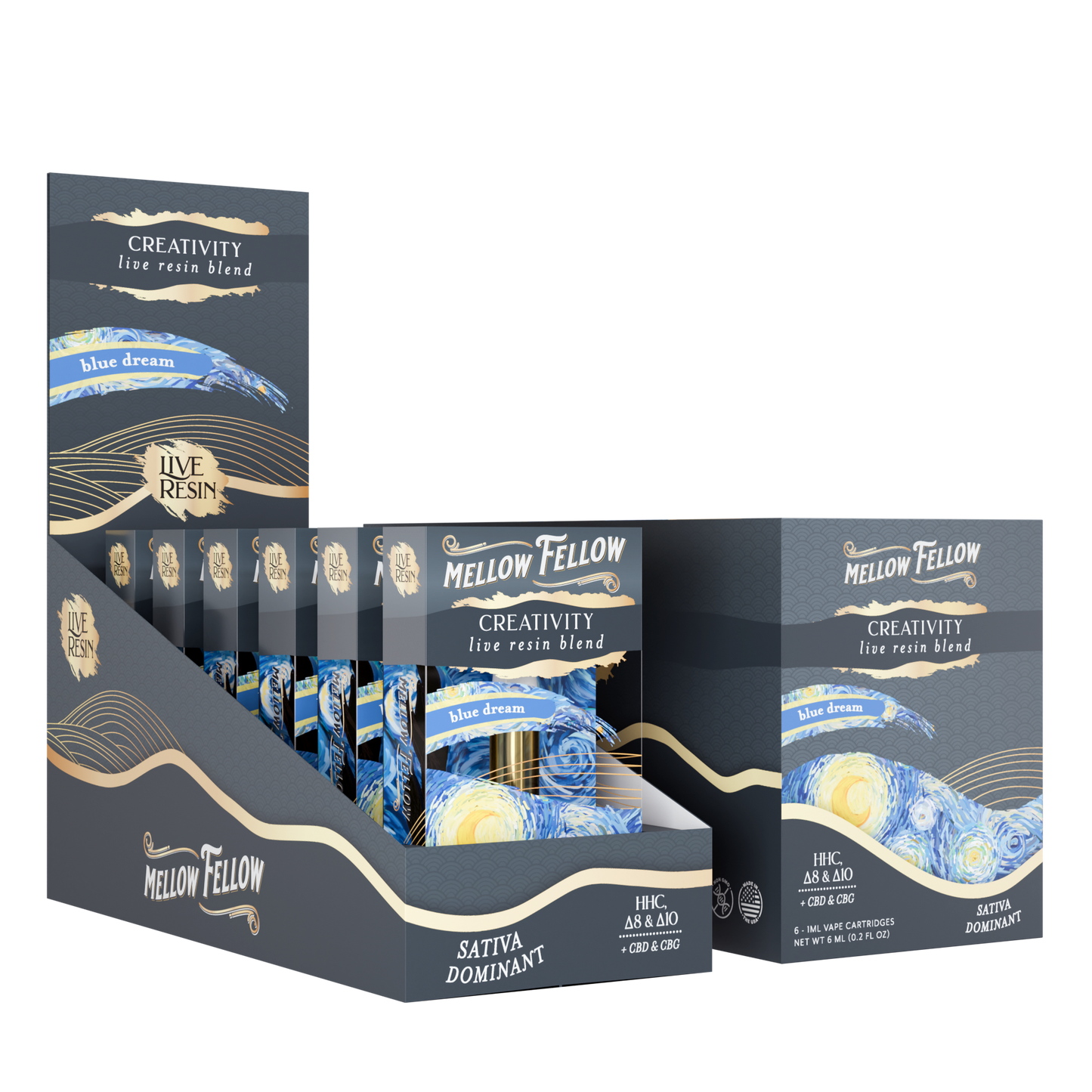 Mellow Fellow Live Resin Cartridge 1g (6/pack) [DROPSHIP]