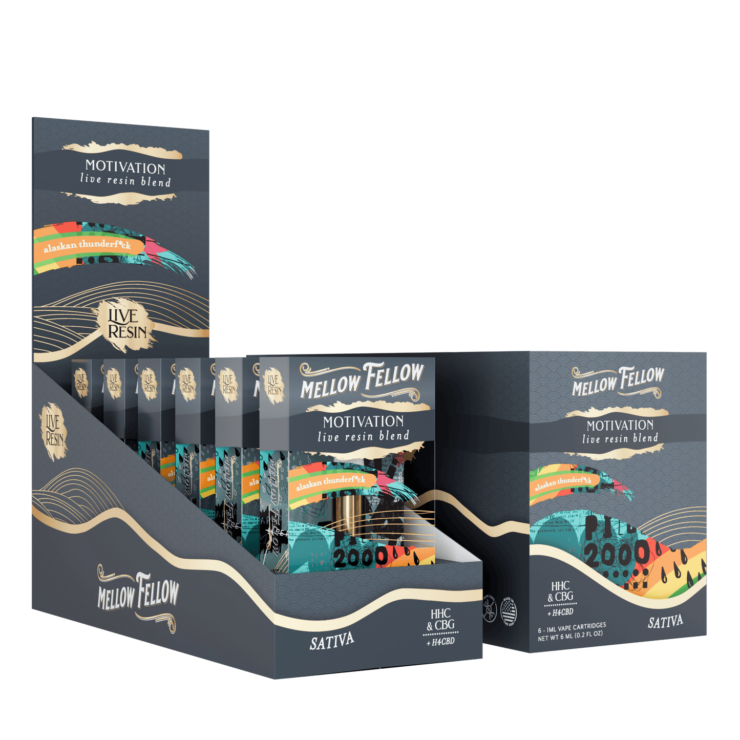 Mellow Fellow Live Resin Cartridge 1g (6/pack) [DROPSHIP]