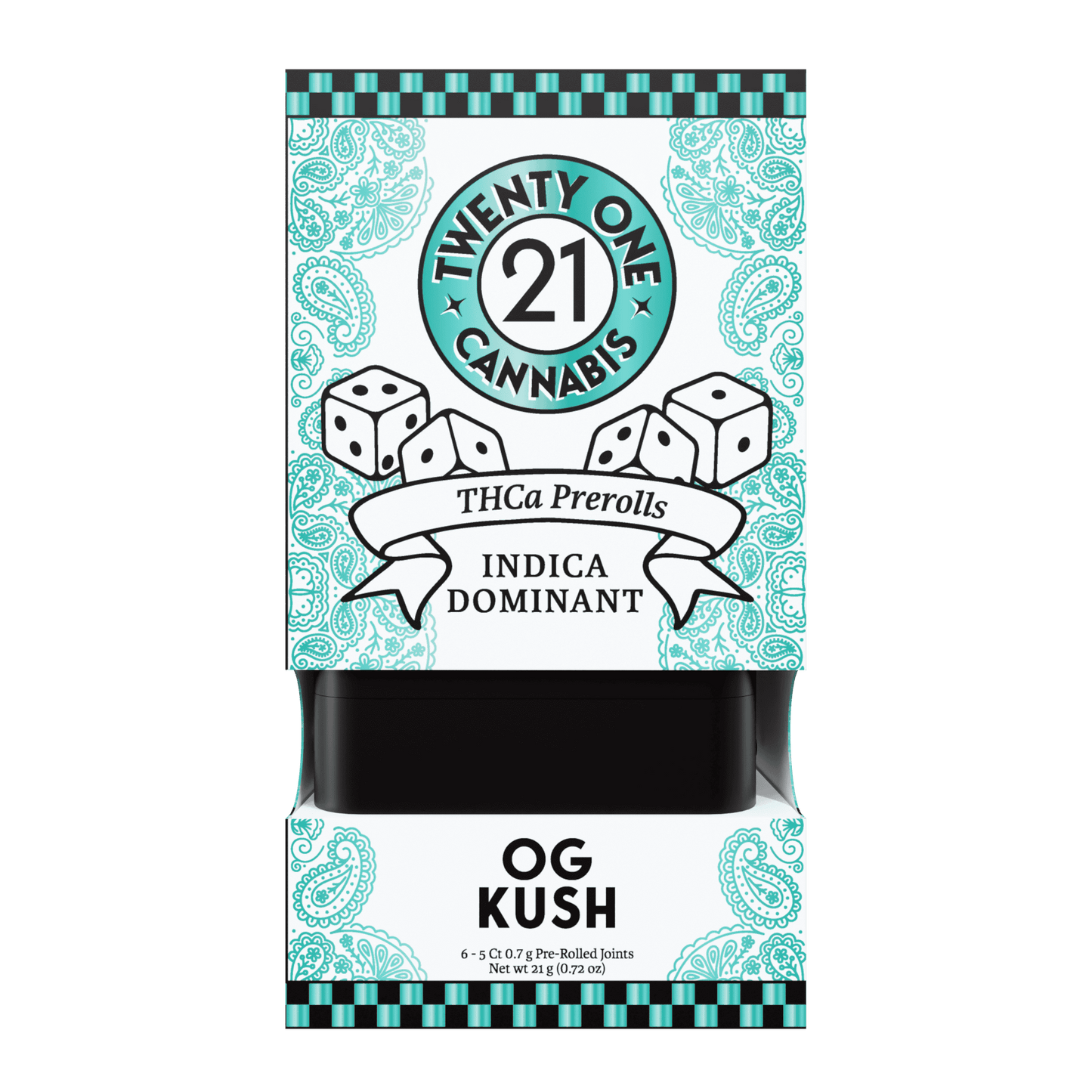 Twenty One THC-A Prerolls 5ct 3.5g (6/pack)