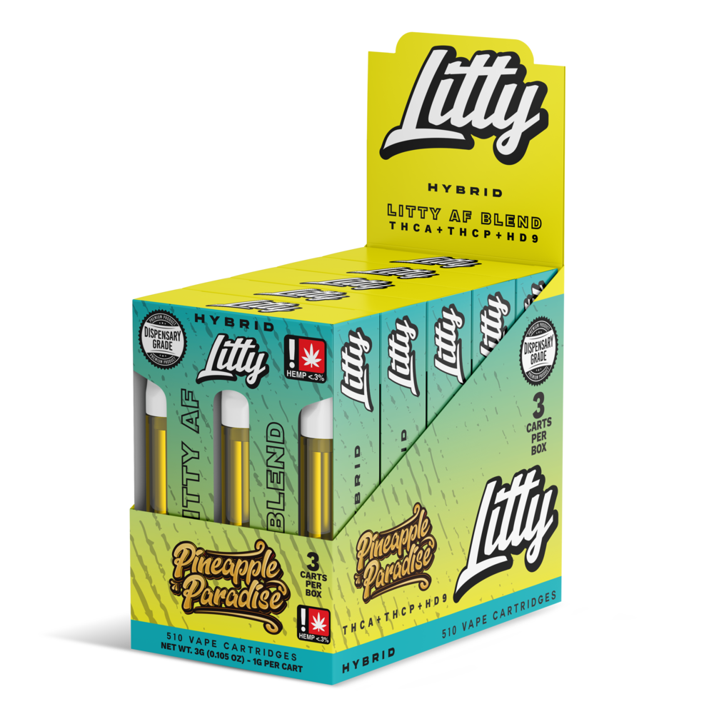 Litty AF Blend THC-A Cartridge 1g 3ct (5/Pack) [DROPSHIP]