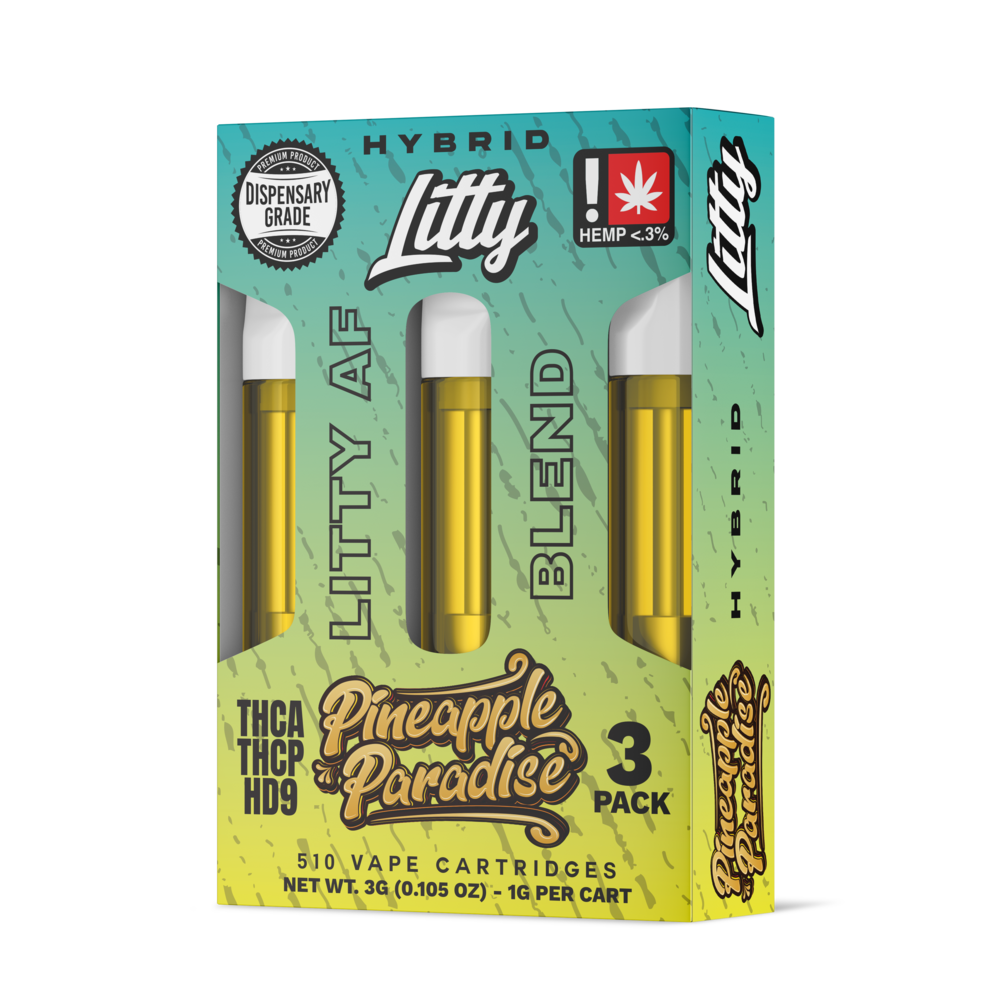 Litty AF Blend THC-A Cartridge 1g 3ct (5/Pack) [DROPSHIP]