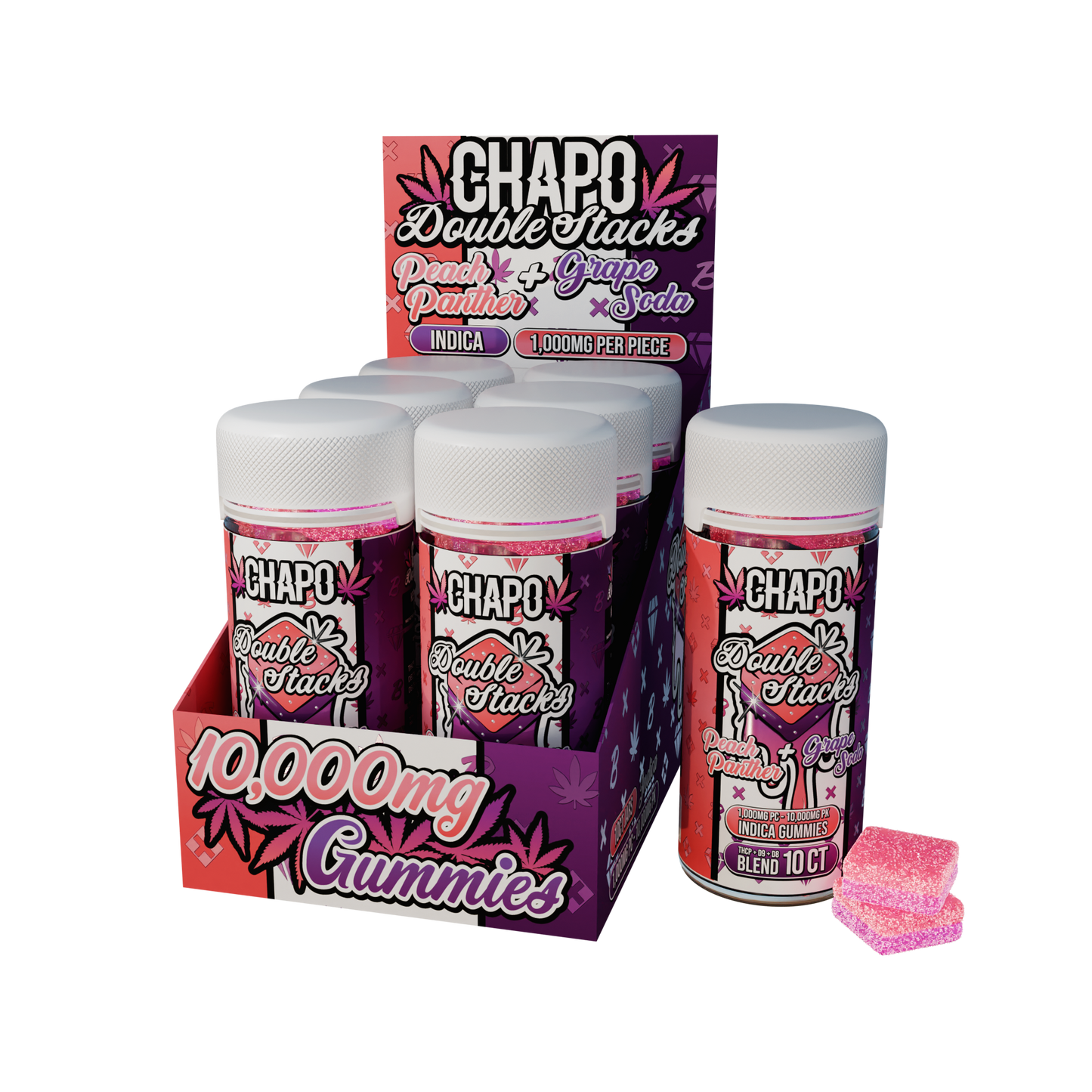 Chapo Blanco Double Stacks THC-P Gummies 10,000mg 10ct (6/Pack) [DROPSHIP]