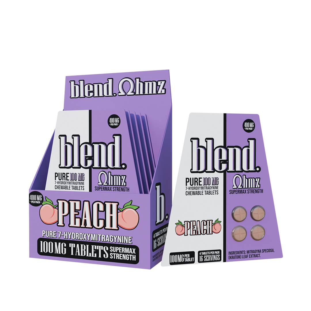 Blend. Pseudoindoxyl & 7-Hydroxymitragynine Chewable Tablets 100mg 4ct (5/pack) [DROPSHIP]