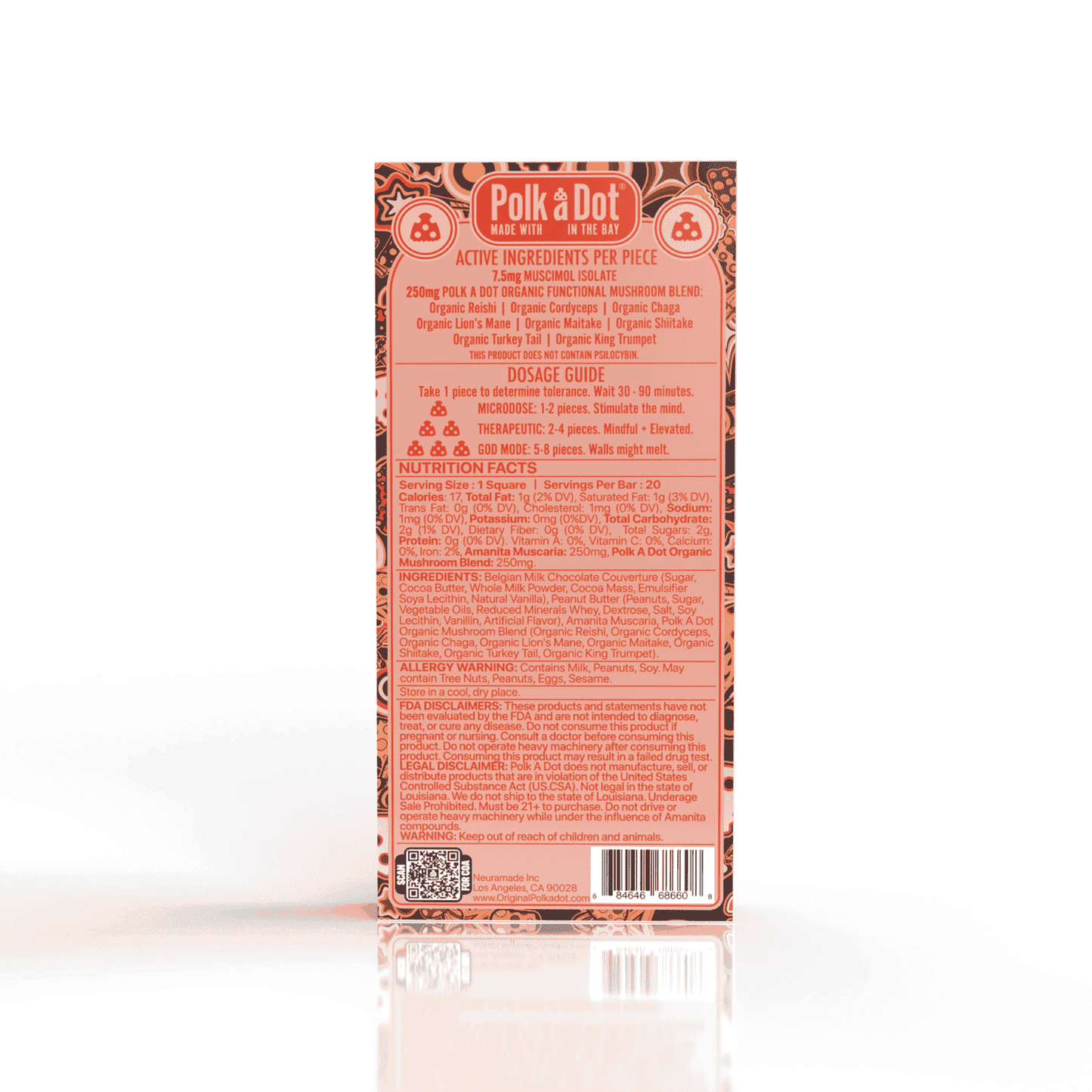 Polkadot Amanita Chocolate Bar 10000mg (10/pack)