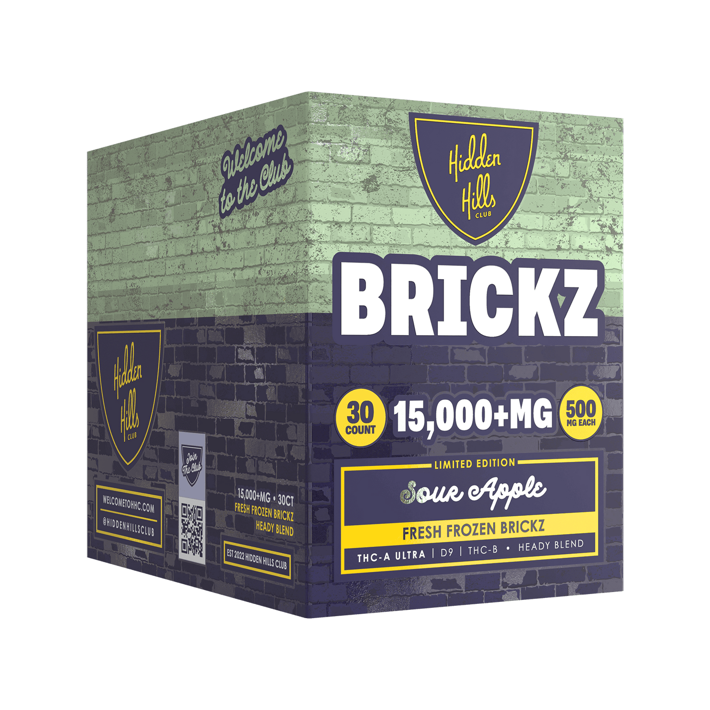 Hidden Hills Club Heady Blend Brickz Edibles 30ct 15000mg (6/pack)