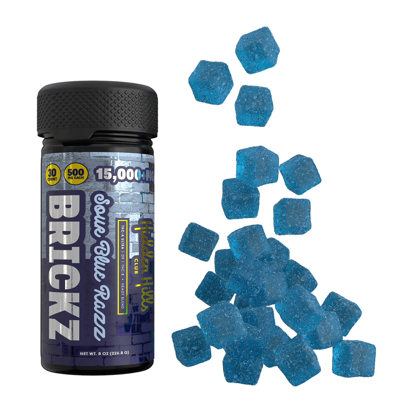 Hidden Hills Club Heady Blend Brickz Edibles 30ct 15000mg (6/pack)